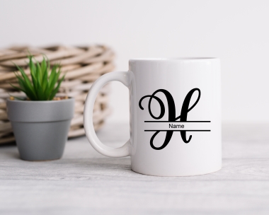 Tasse mit Monogramm Buchstabe H